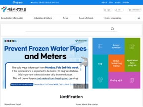 서울외국인포털 영문					 					 인증 화면